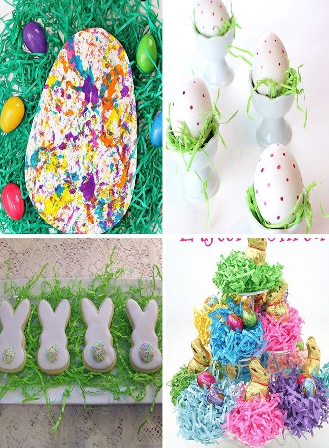 windiy Supla 300g (10.6 oz) 6 Colors Shredded Paper Easter Grass Bag Basket Grass Filler Stuffers Paper Shreds Grass in Hot Pink Yellow Dark Green Light Green Sky Blue Lavender for Easter Egg Hun - Image 3